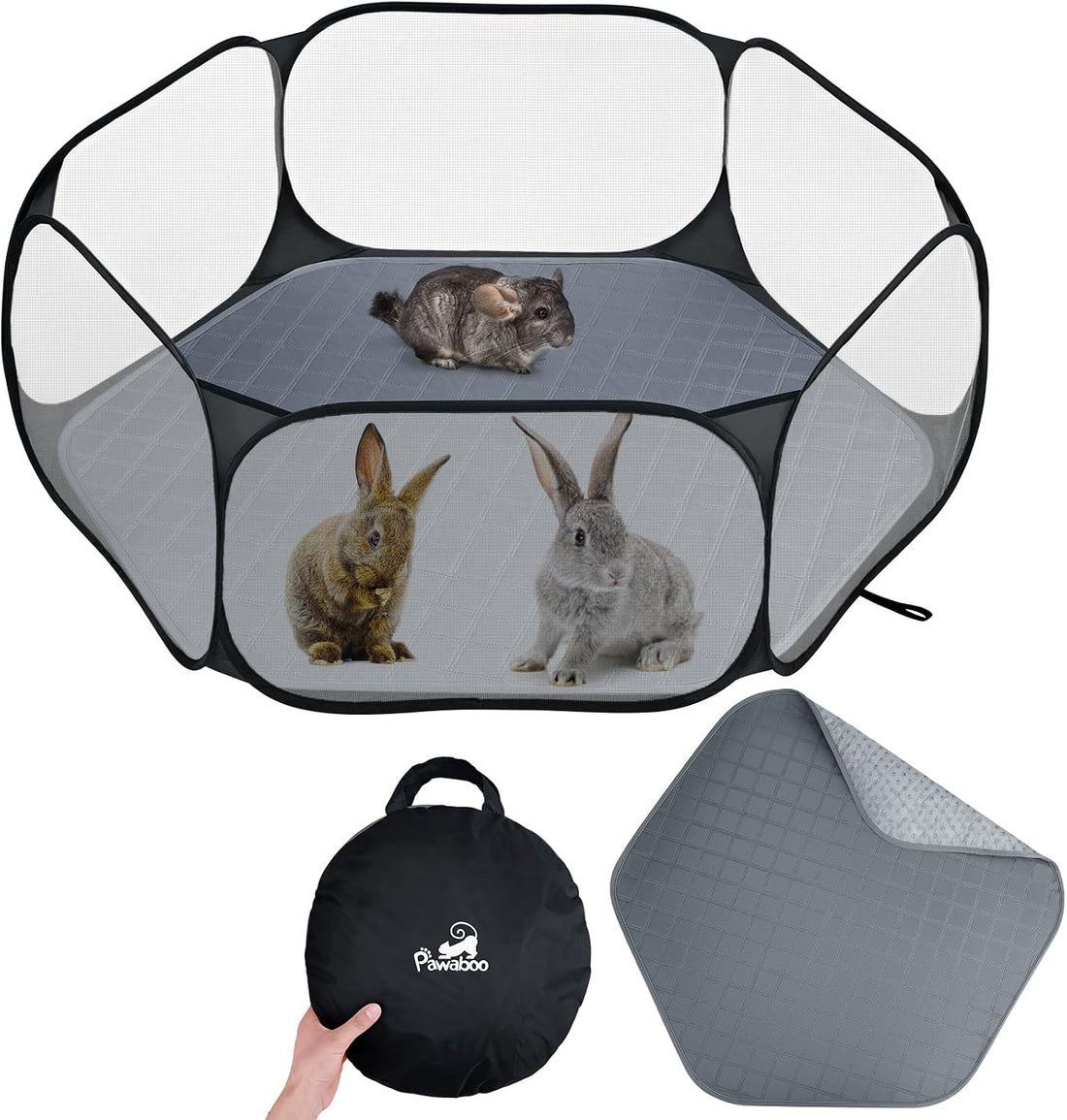 Pawaboo Small Animals Playpen with Pad