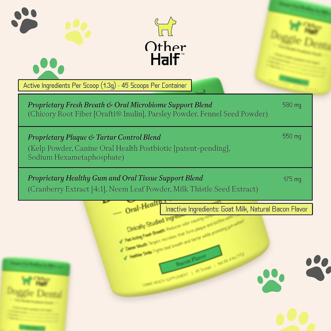 OTHER HALF Doggie Dental Supplement Powder