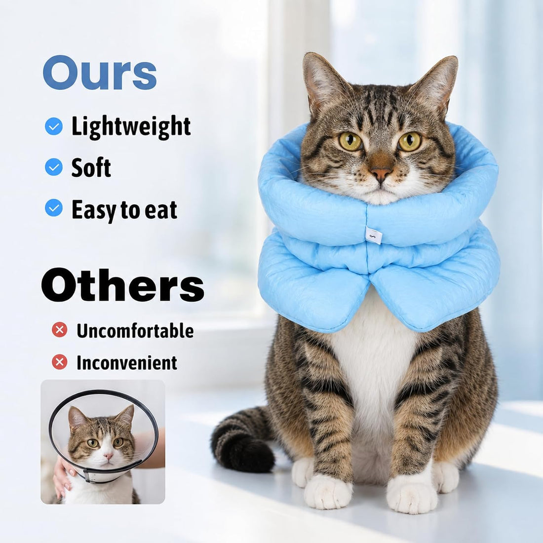 Adjustable Soft Recovery Collar for Cats