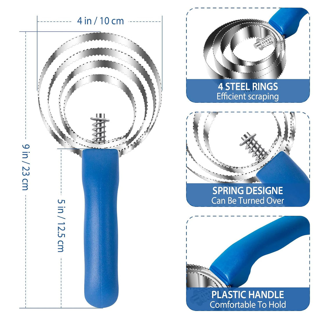 2 Pack 4 Rings Double Sided Curry Comb