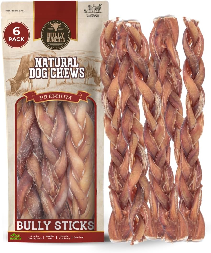 Bully Bunches All Natural Braided Bully Sticks - Odour Free