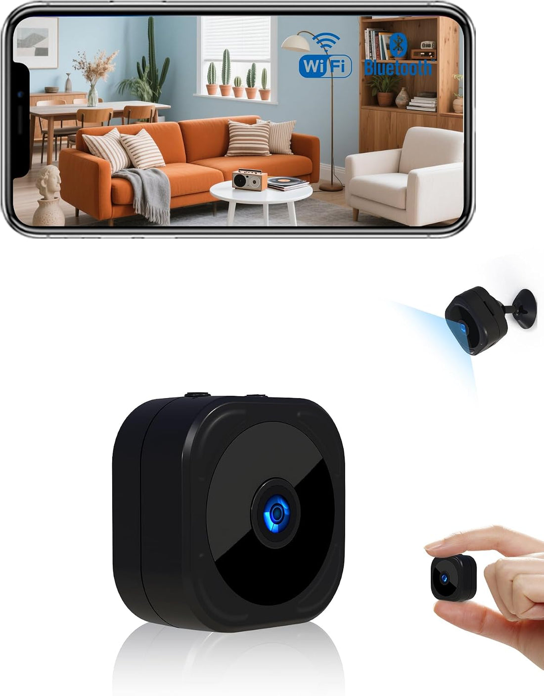 AOBOCAM Mini Security Camera 1080P WiFi Rechargeable, Night Vision