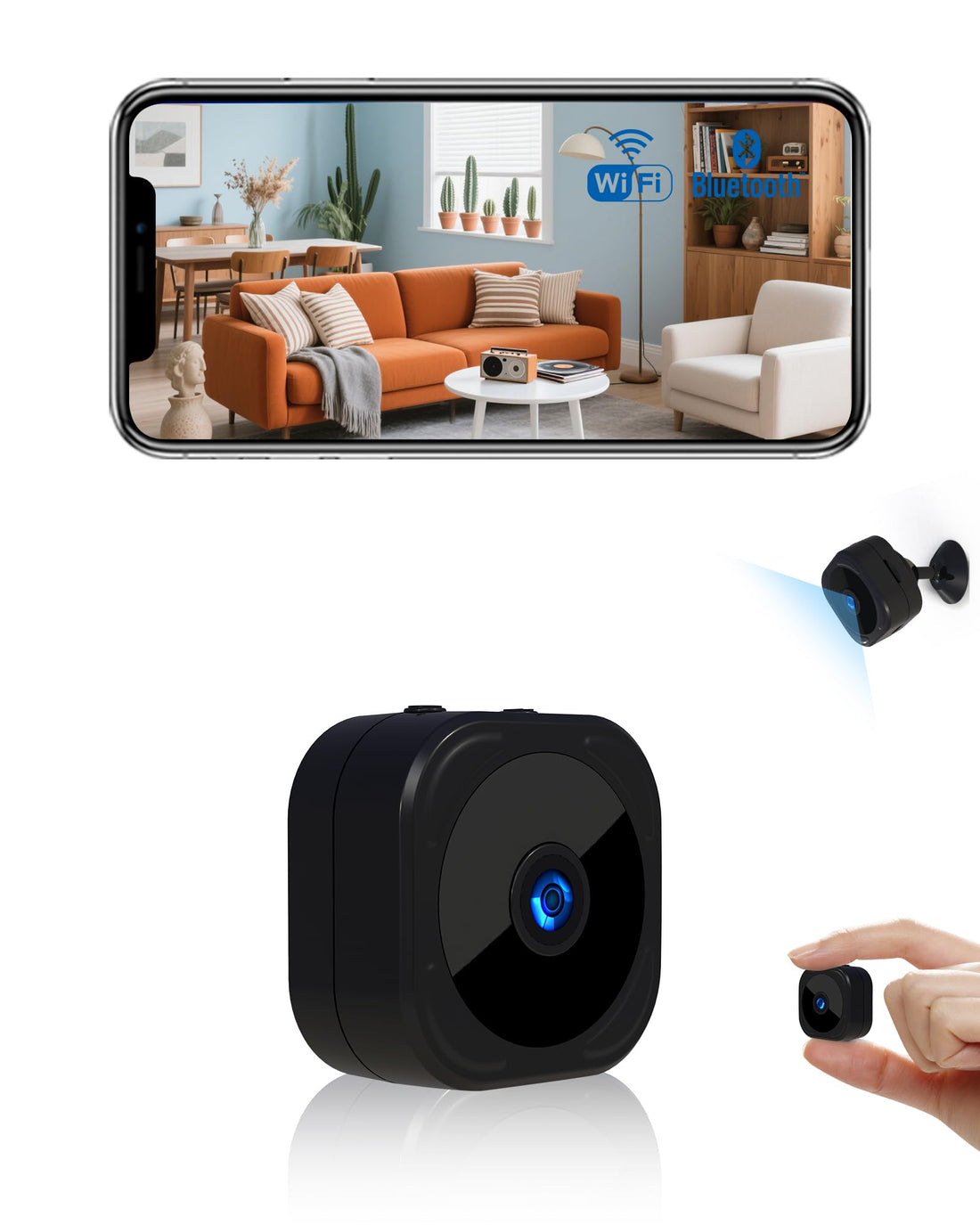 AOBOCAM Mini Security Camera 1080P WiFi Rechargeable, Night Vision