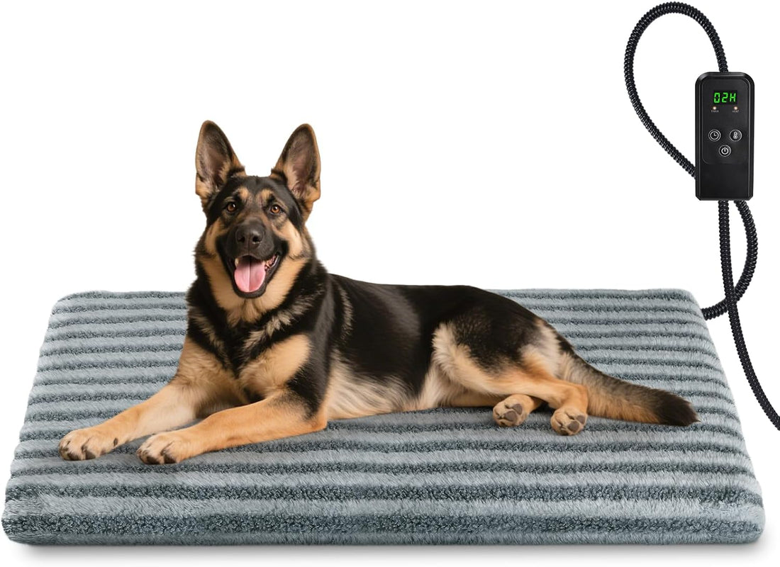 Large Pet Heating Pad, Adjustable Temperature with Timer, 35" x 24"
