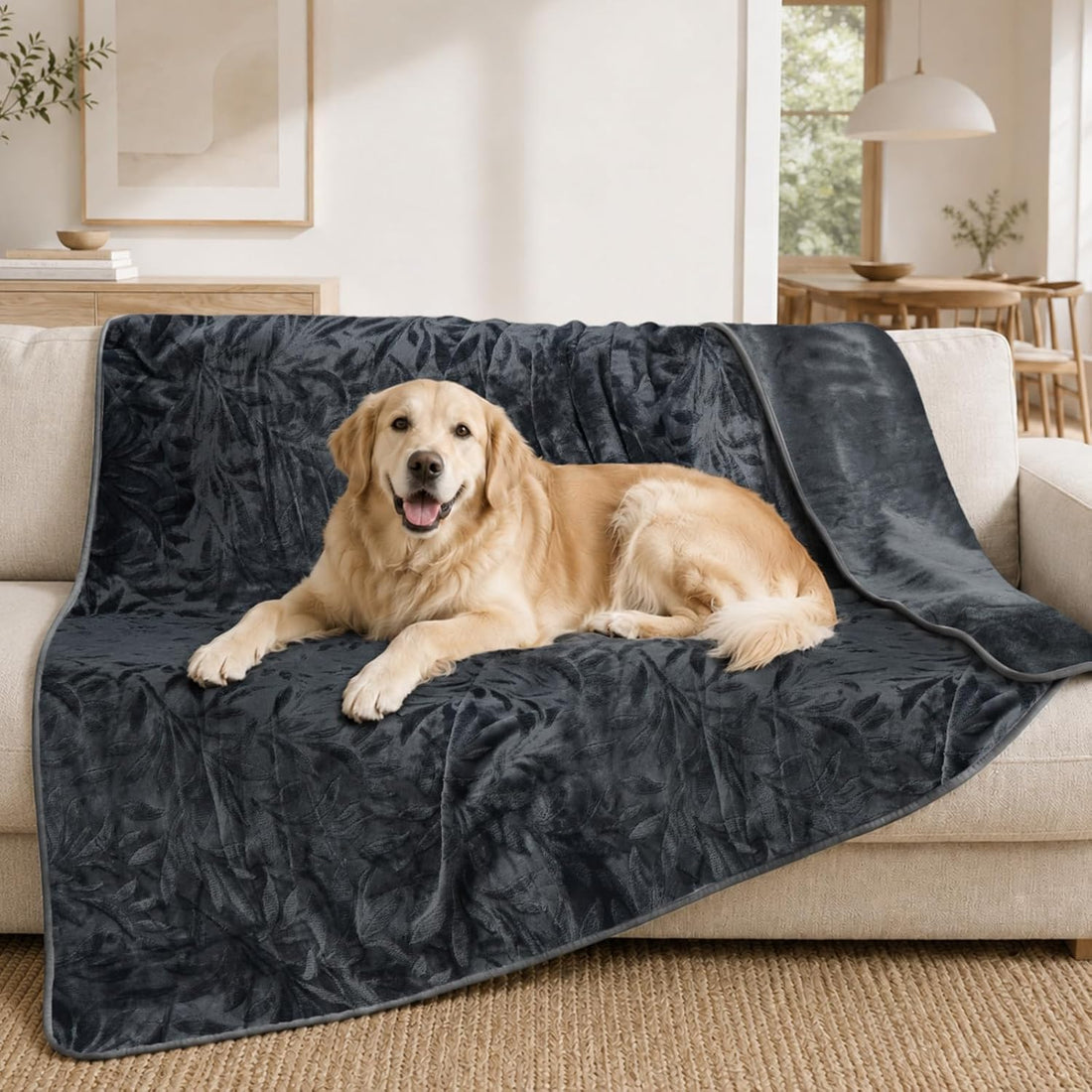 LOOBANI Waterproof Pet Blanket for Couch, Soft Flannel Couch Cover