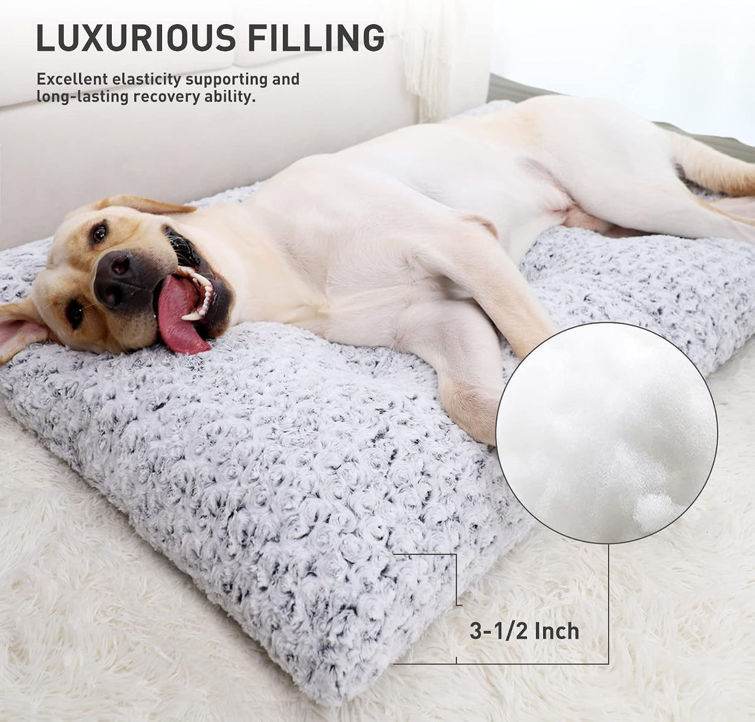KSIIA Washable Dog Bed Medium Size Dog Crate Bed Plush Pet Mat