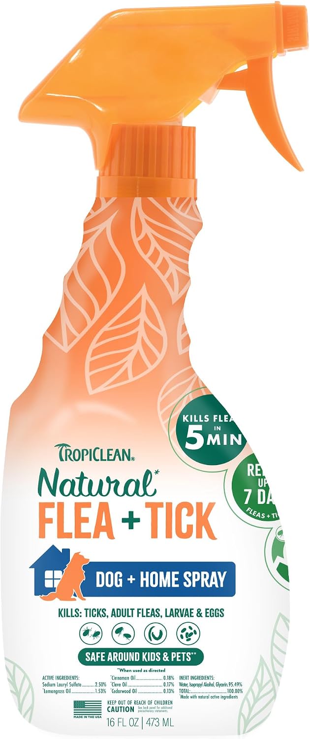 TropiClean Natural Flea Spray for Dogs & Home