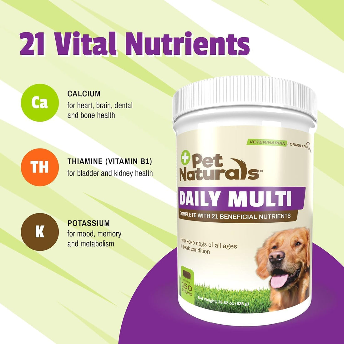 Pet Naturals Daily Multivitamin for Dogs – 21 Essential Nutrients