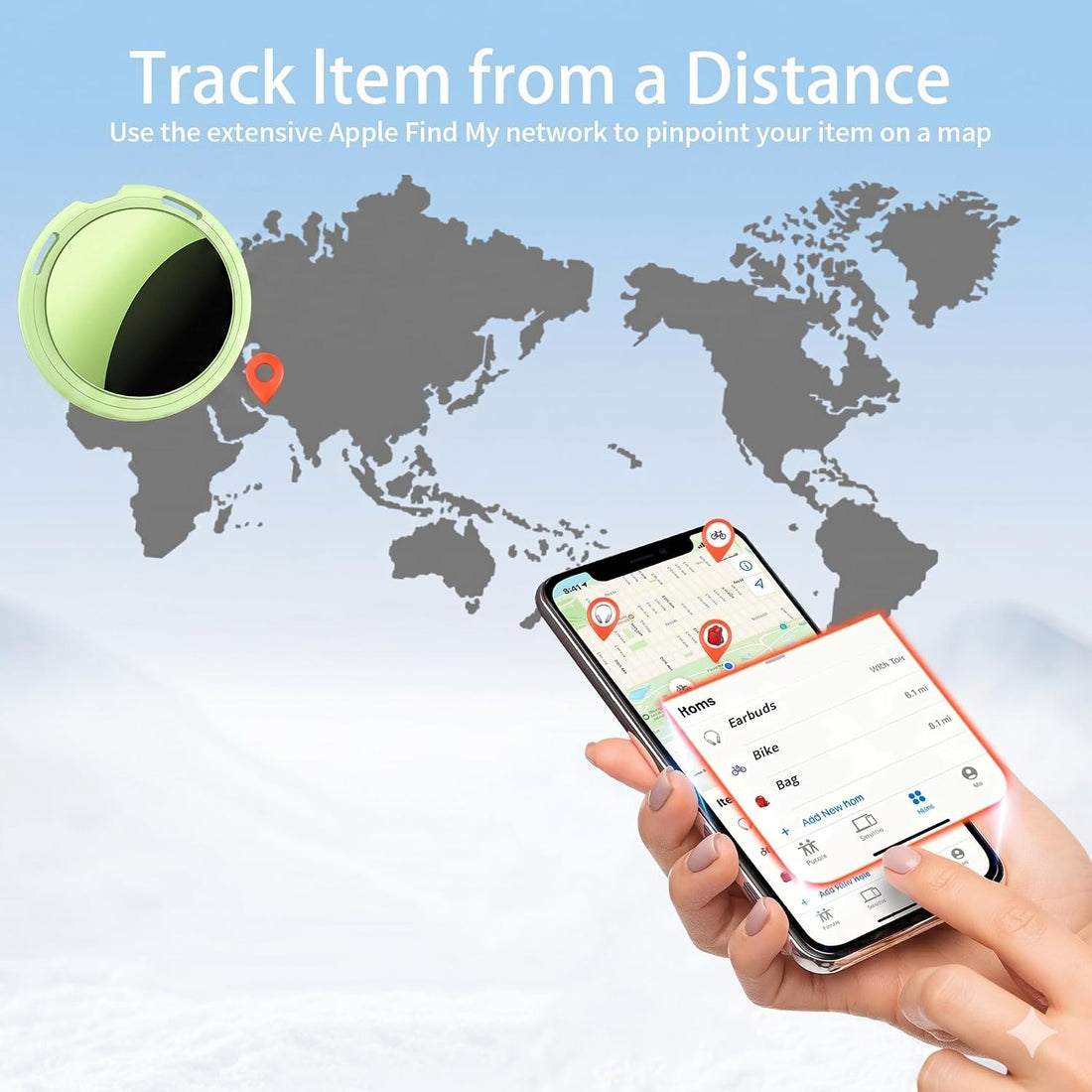 2 Pack Tracker Tags Finder Apple Find My MFi Certified Waterproof iOS
