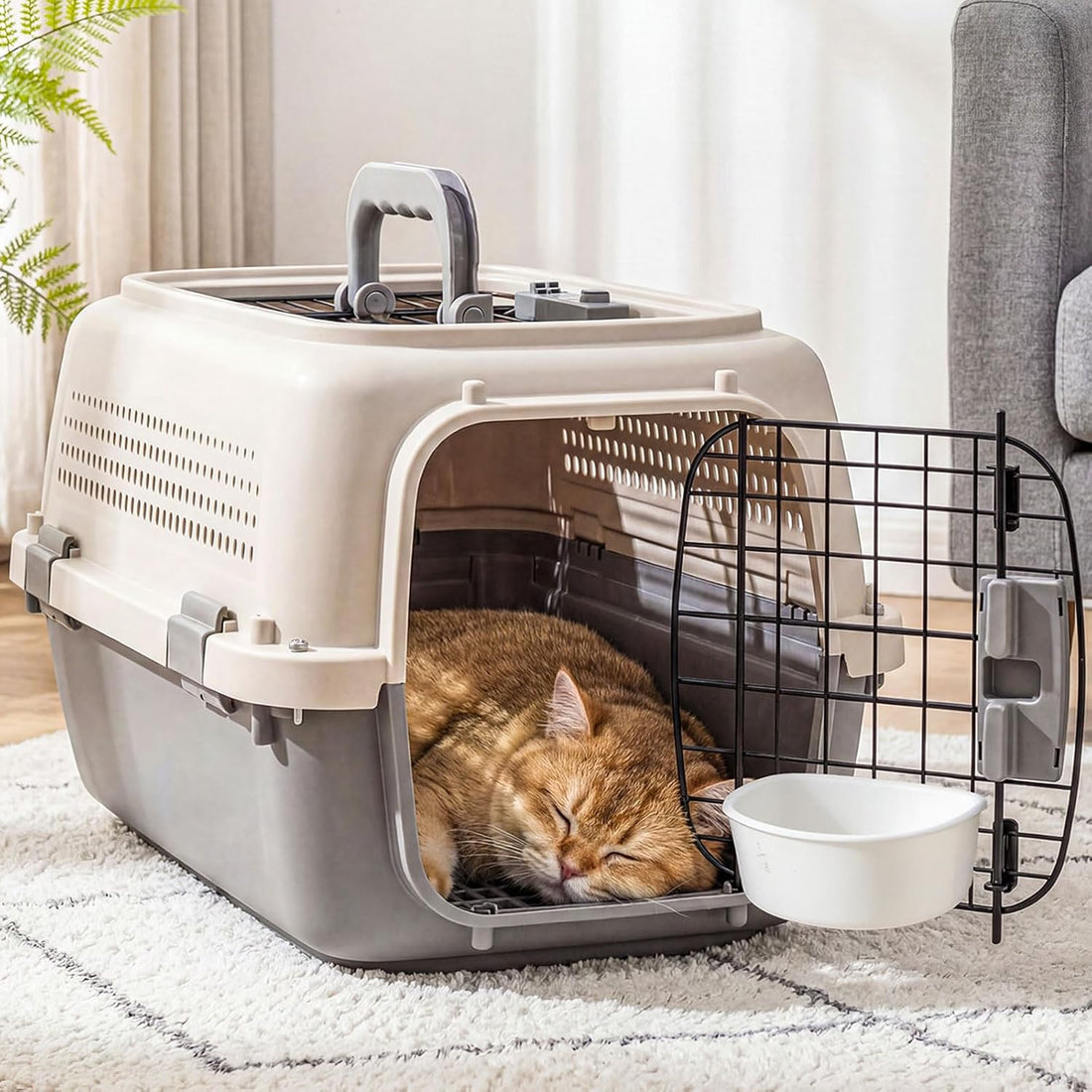 NEWBULIG 23" Hard-Sided Dog Carrier for Small Dogs & Cats