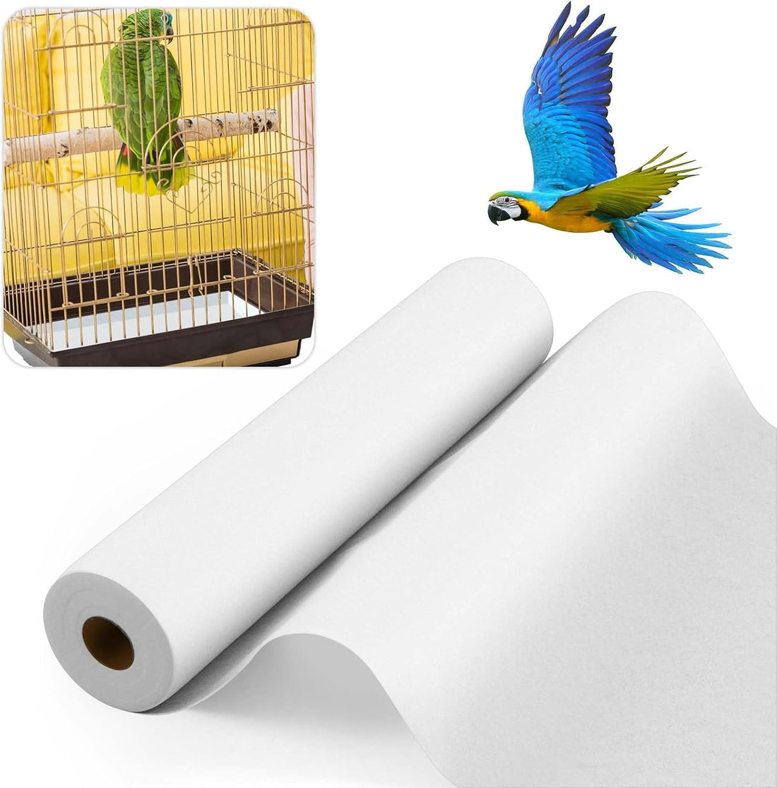 Drydiet Cage Liner for Birds, 100 ft x 18 Inch, Parakeet Cage Liners