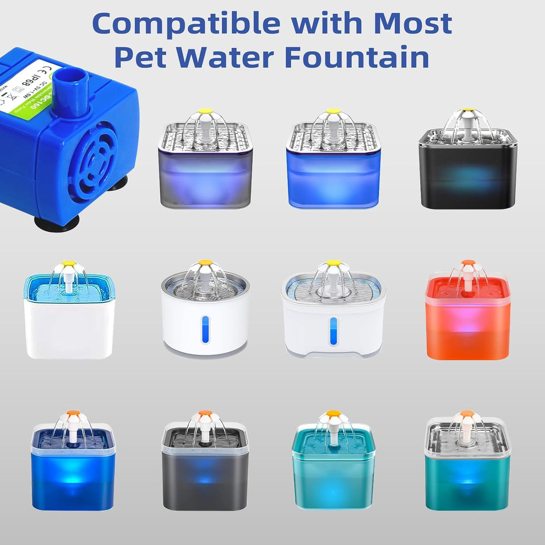 IP68 DR-DC160 submersible water pump Cat Water Fountain Pump