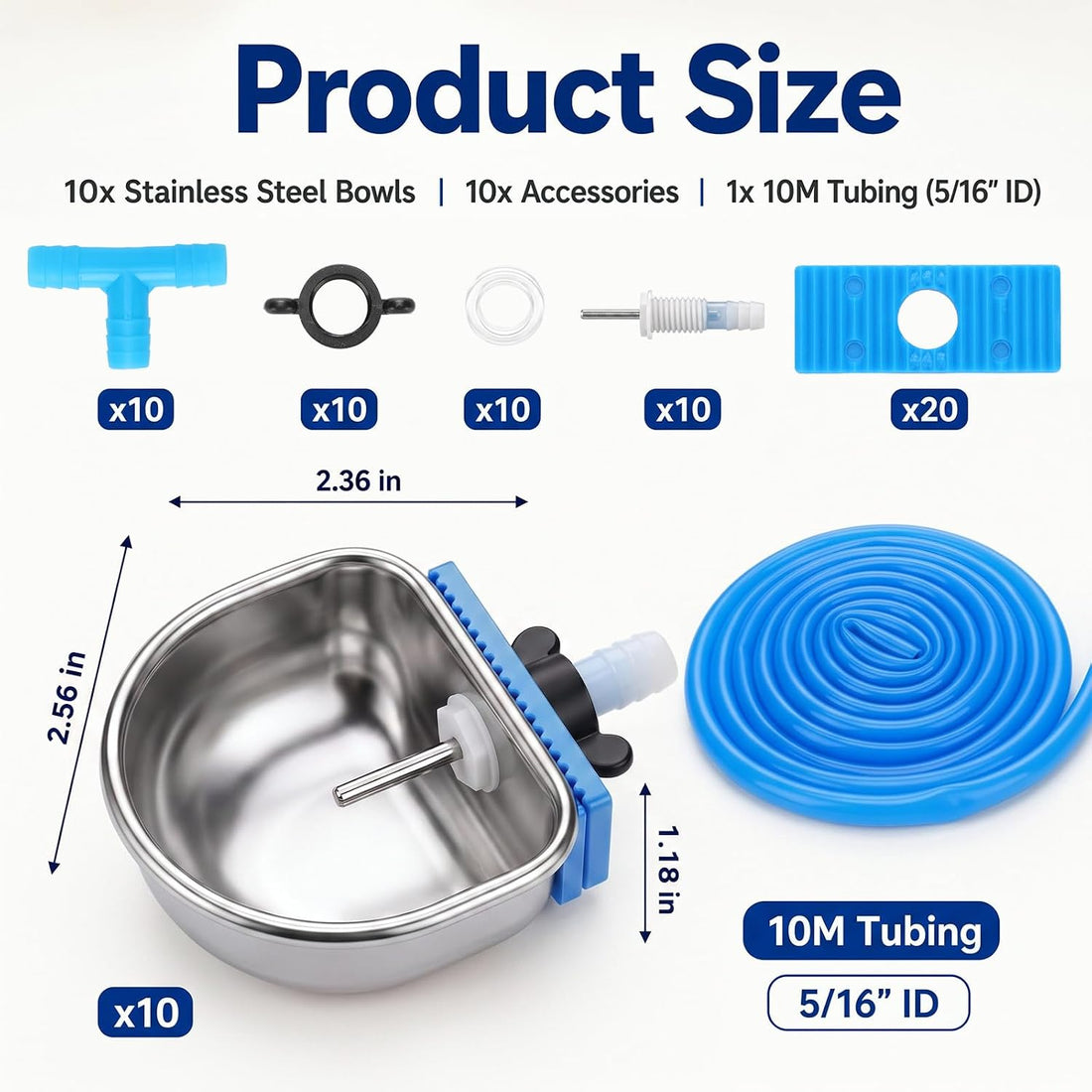 Potchen 10 Pack Rabbit Waterer Bowl