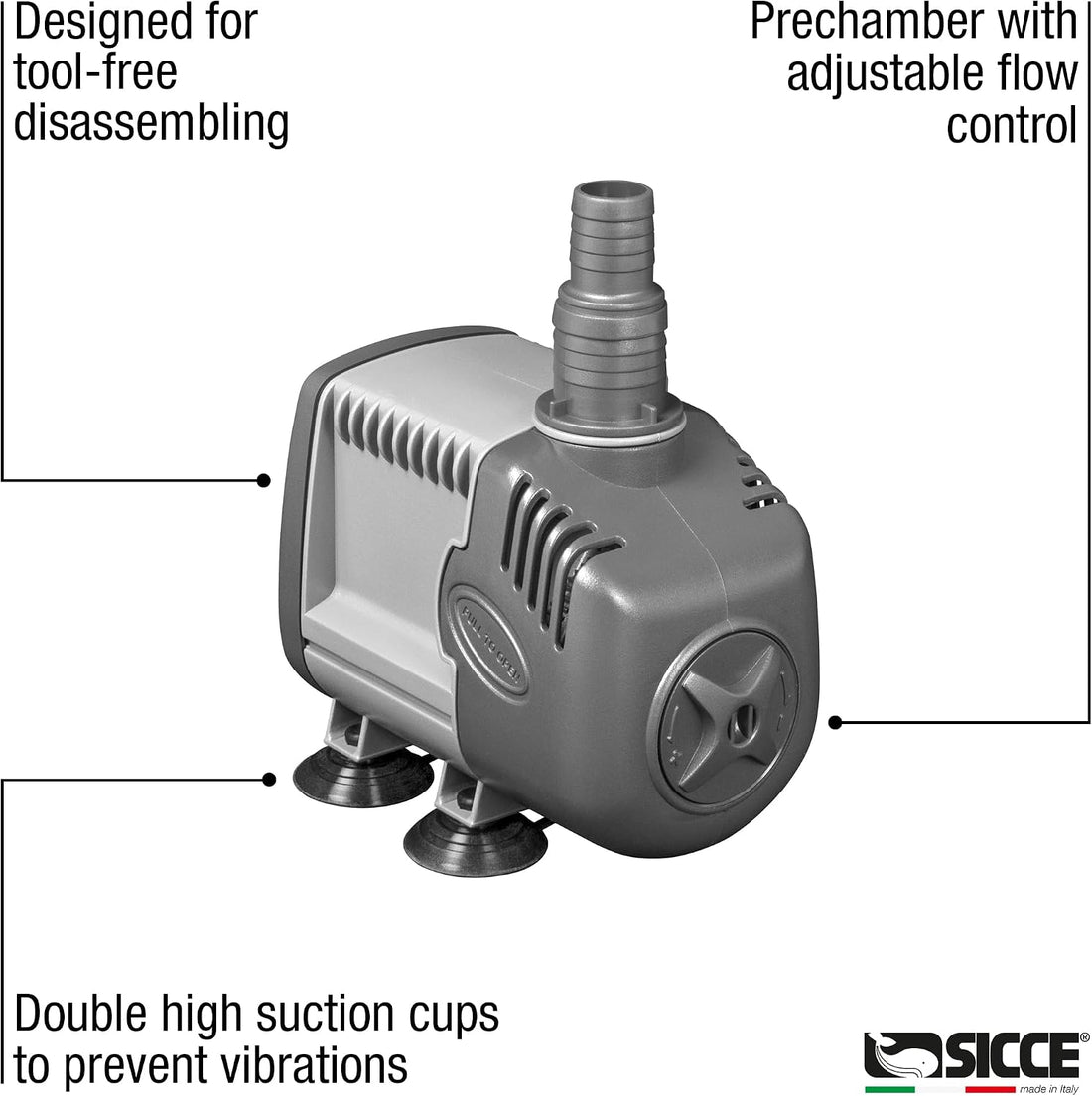 SICCE Syncra Silent 1.0 Multifunction 251 GPH Submersible Water Pump