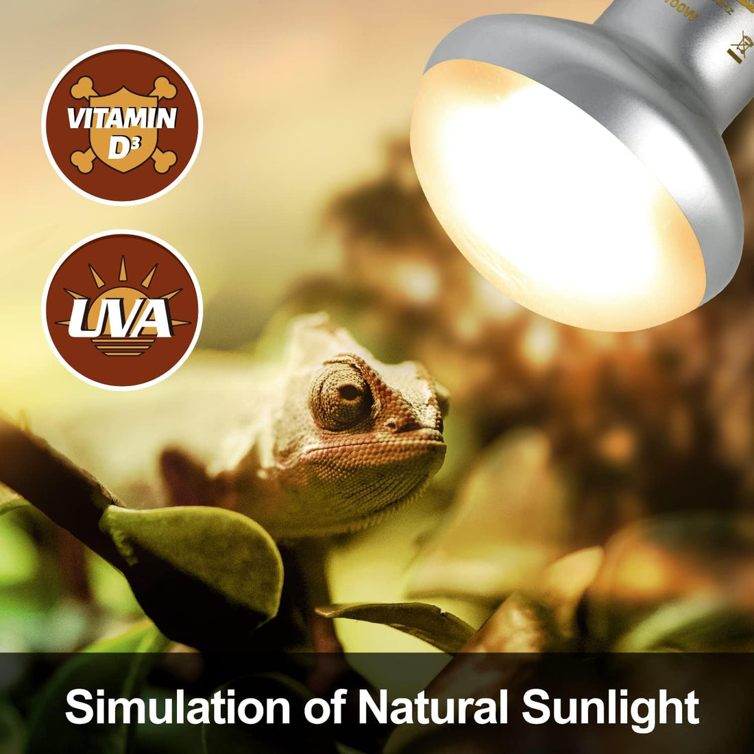 REPTI ZOO 2 Pack 100W Reptile Heat Lamp Bulbs,Upgraded Reptile Day