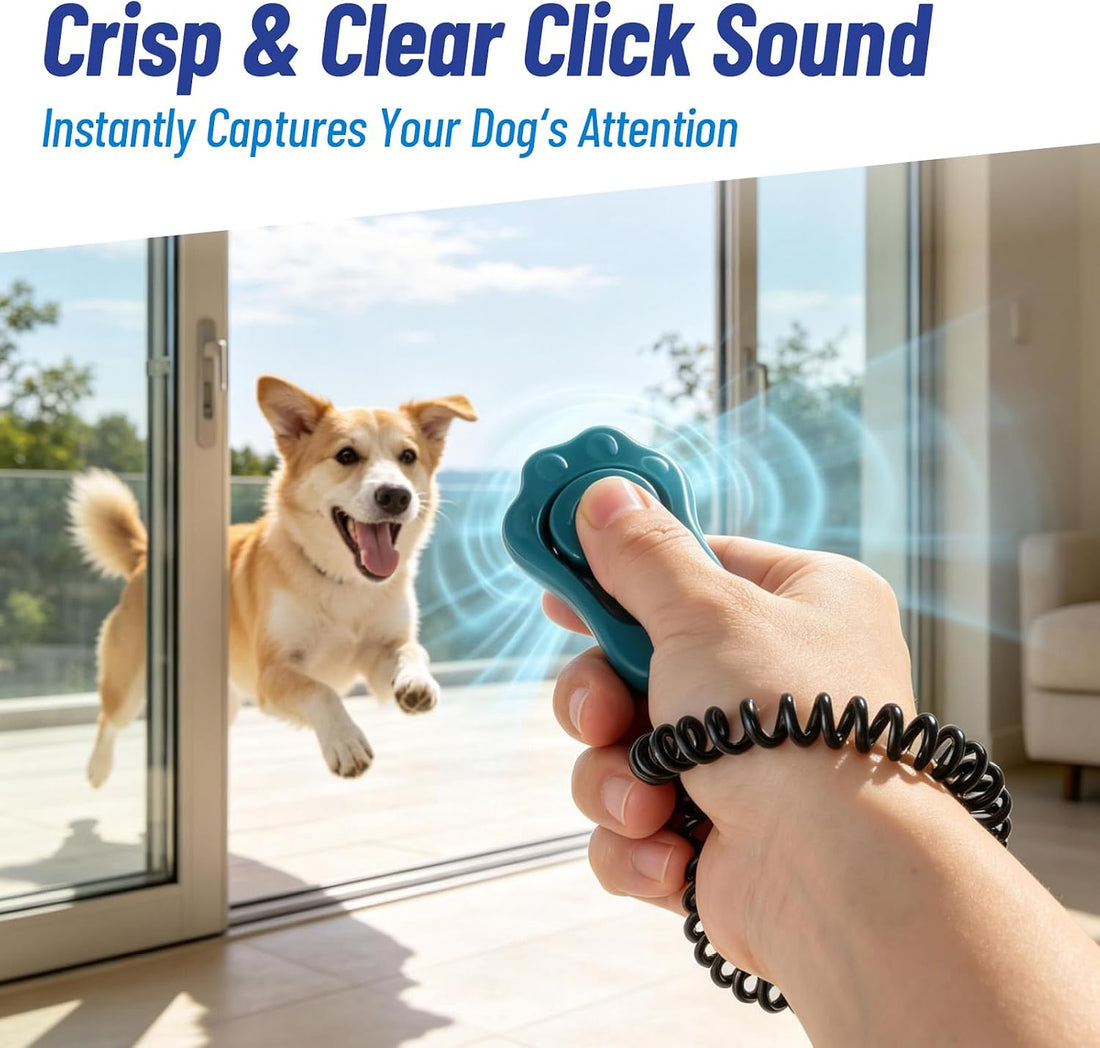 Dog Training Clicker 2 Pack with 3 Adjustable Volume & Wrist Strap