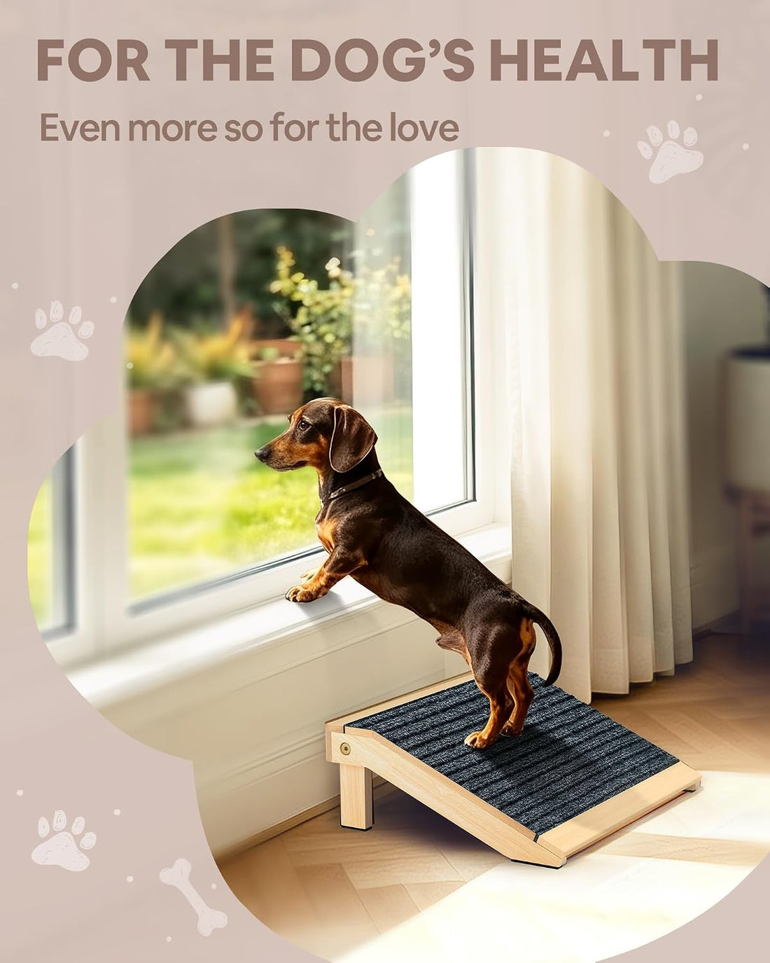 2-Pack Dog Ramp for Stairs,Foldable Dog Ramp Solid Wood Anti-Slip Pet