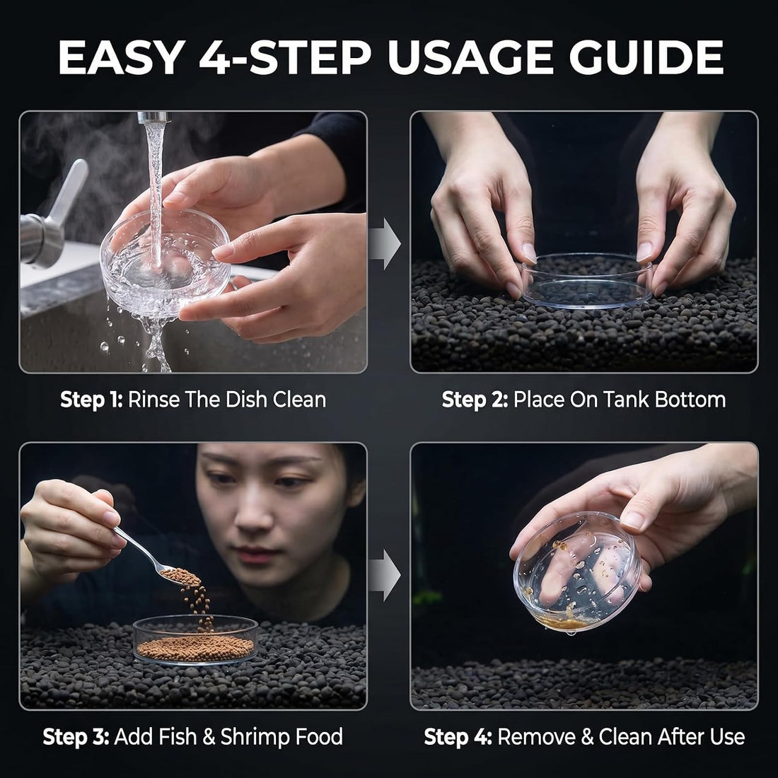 2Pcs Clear Acrylic Shrimp Feeding Dishes Fish Tank Shrimp Feeder