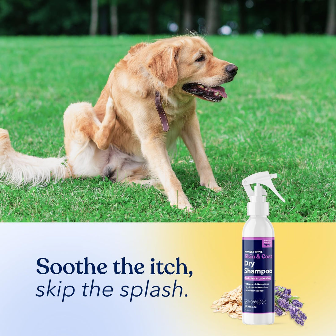 Dog Dry Shampoo, Waterless No-Rinse Foaming Formula