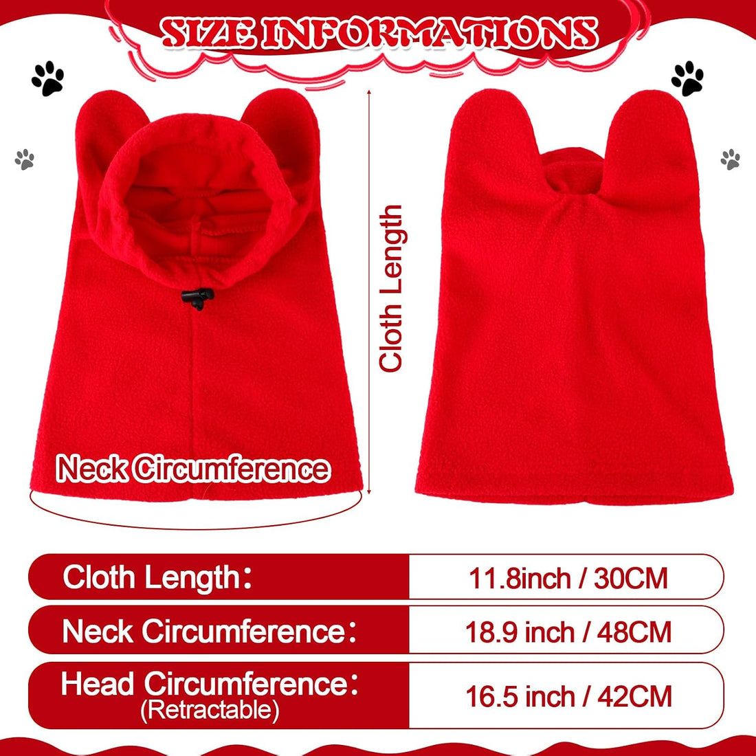 Clysee Winter Dog Hats Quiet Ears for Dogs Ear Muffs Pet Neck Warmer