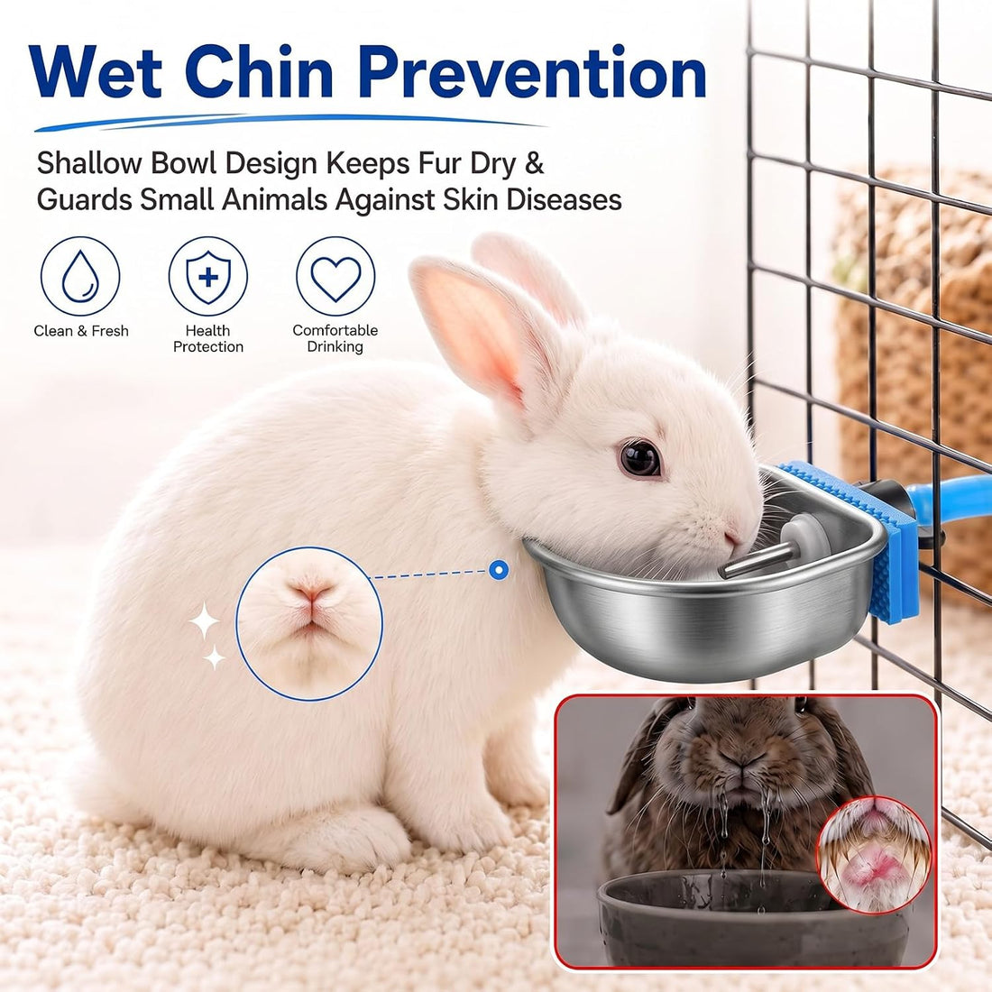 Potchen 10 Pack Rabbit Waterer Bowl