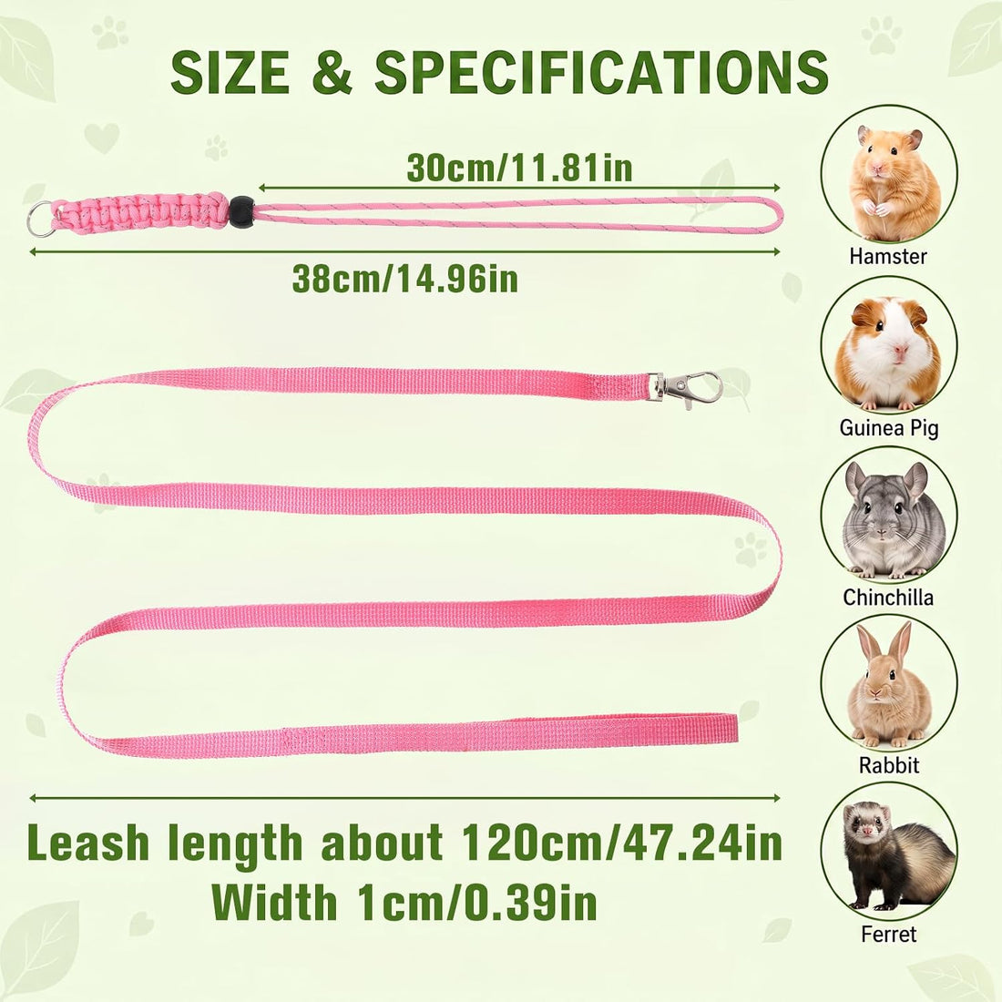 Adjustable Rabbit Harness and Leash Set, 4 Pcs Rabbit Leash