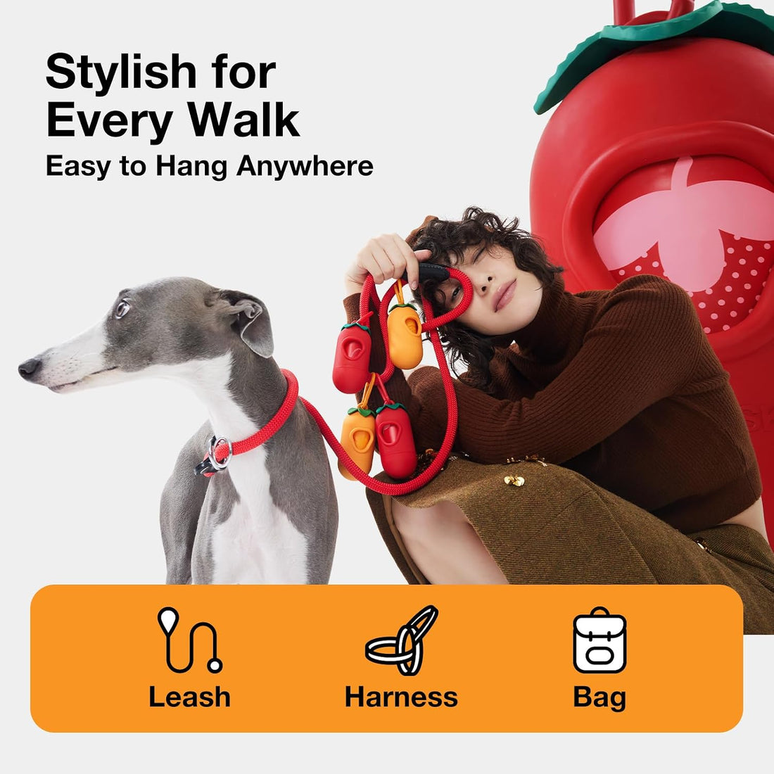 VETRESKA Dog Poop Bag Dispenser with Citrus Scented Waste Bags