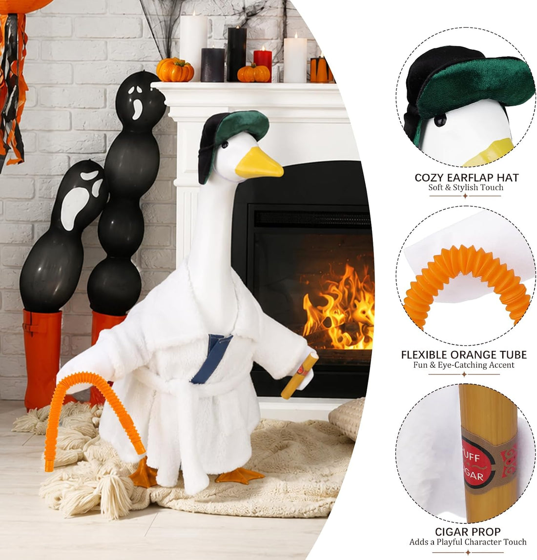 23 Inch Porch Goose Christmas Outfits For Garden Patio Vacation Decor