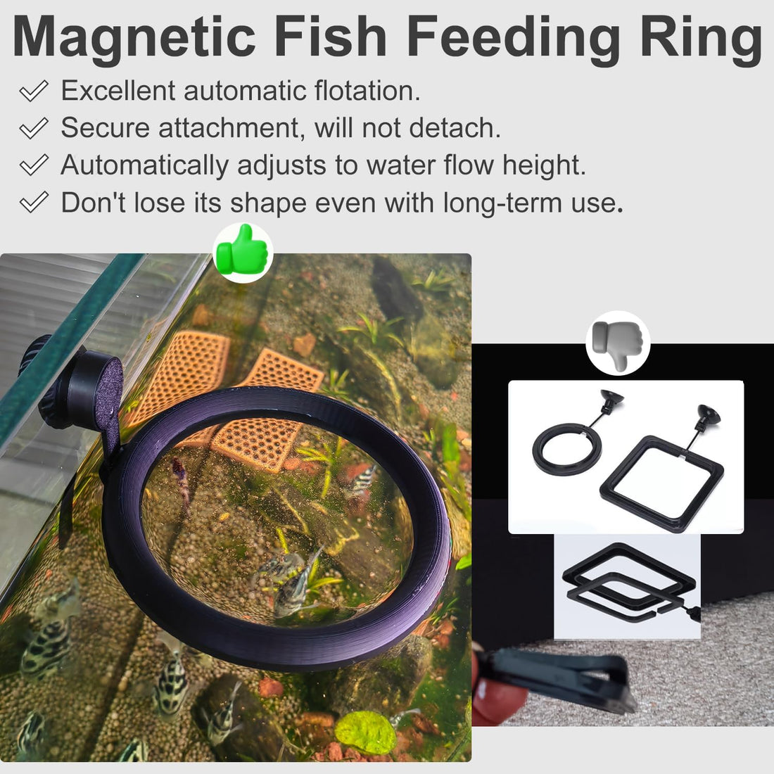 Aquarium Magnetic Fish Feeding Ring Automatic Floating Water Level
