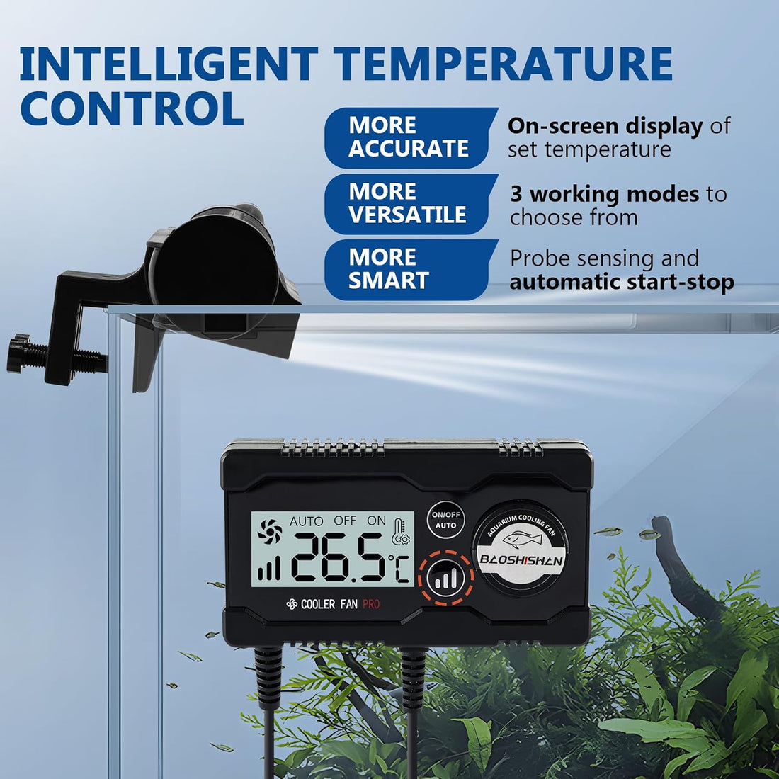BAOSHISHAN Aquarium Chiller Fan with Auto Temperature Control