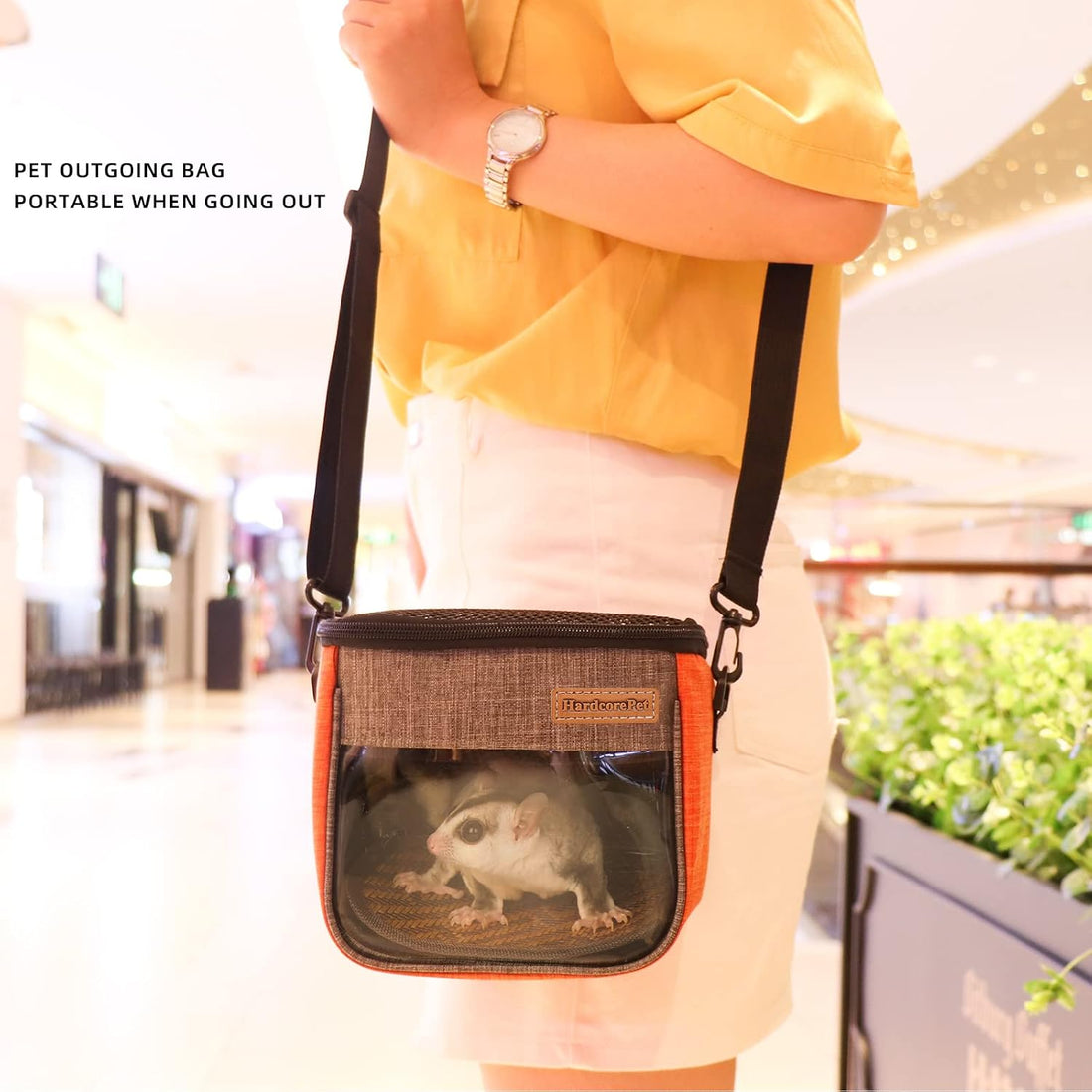 Sugar Glider Carrier Bag, Transparent Breathable Travel Bag