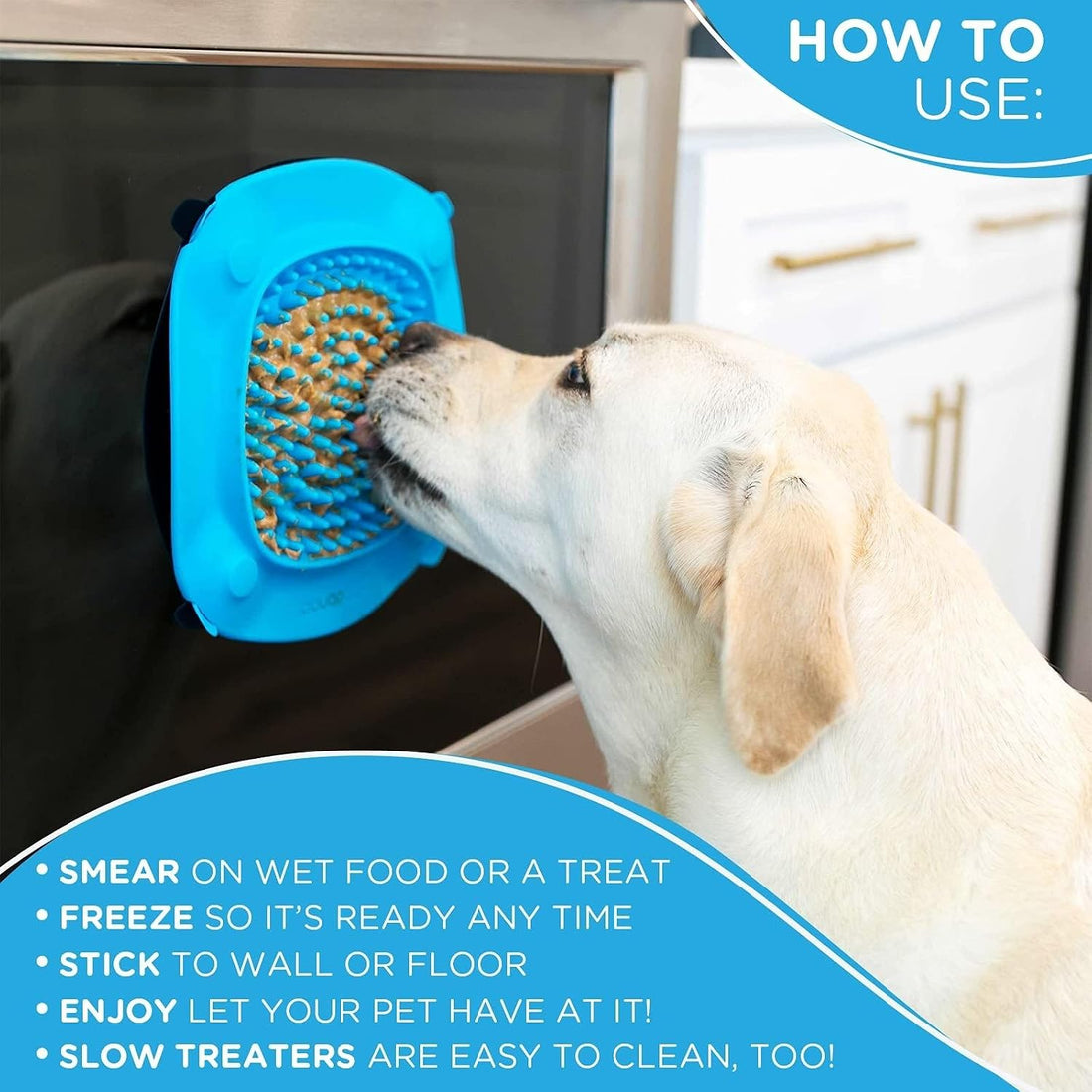 Aquapaw Lick Mat for Dogs with Suction Cups - XL, Blue, 1-Pack