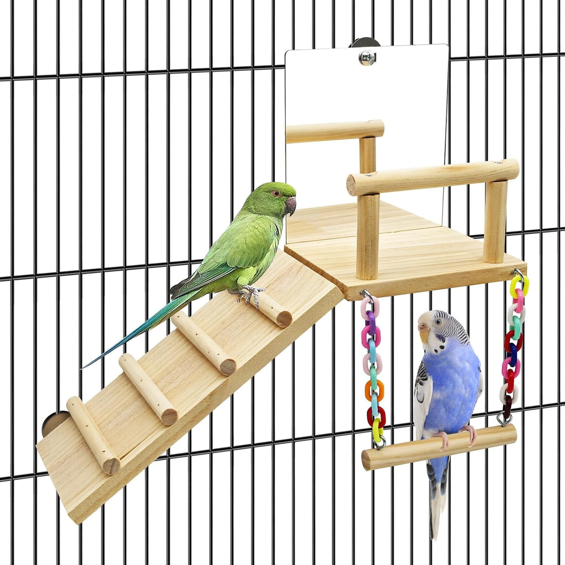 BNOSDM Bird Perch Platform with Mirror