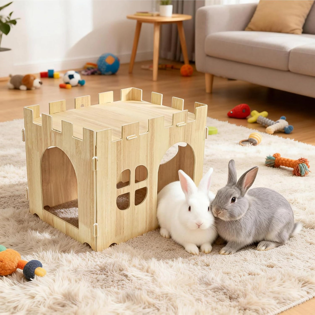 WUWEOT Large Wooden Rabbit House