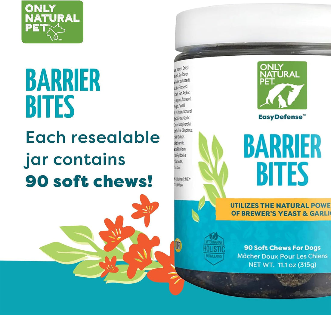 Only Natural Pet EasyDefense Barrier Bites Flea Tick Chews for Dogs