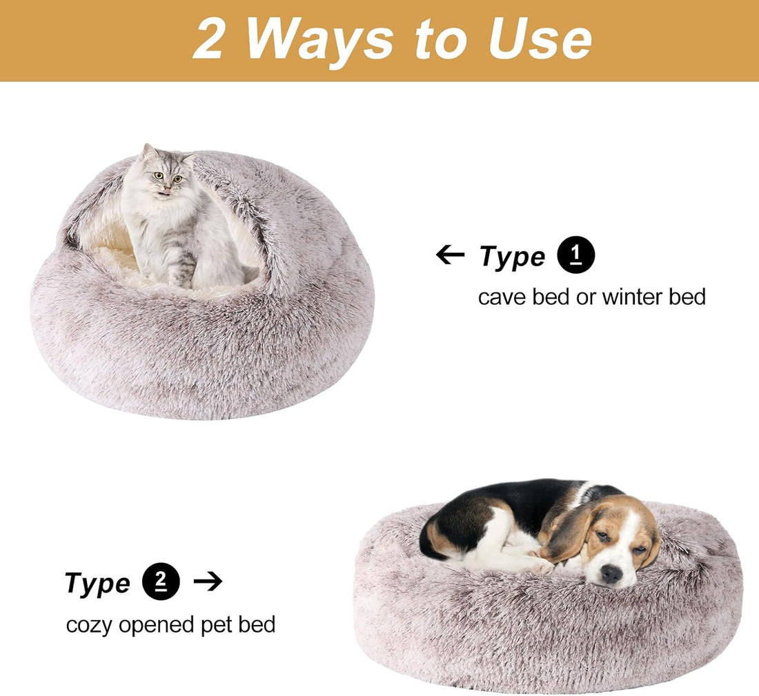 Hooded Dog Bed for Small Dogs, Dog Cave Bed, Nest Dog Beds