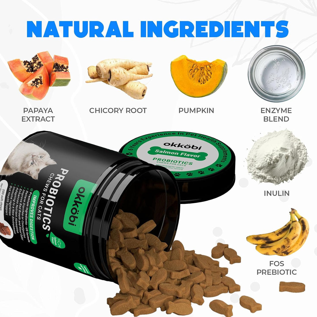 Probiotic Chews for Cats, 200 Count, Digestive, Gut Health Support