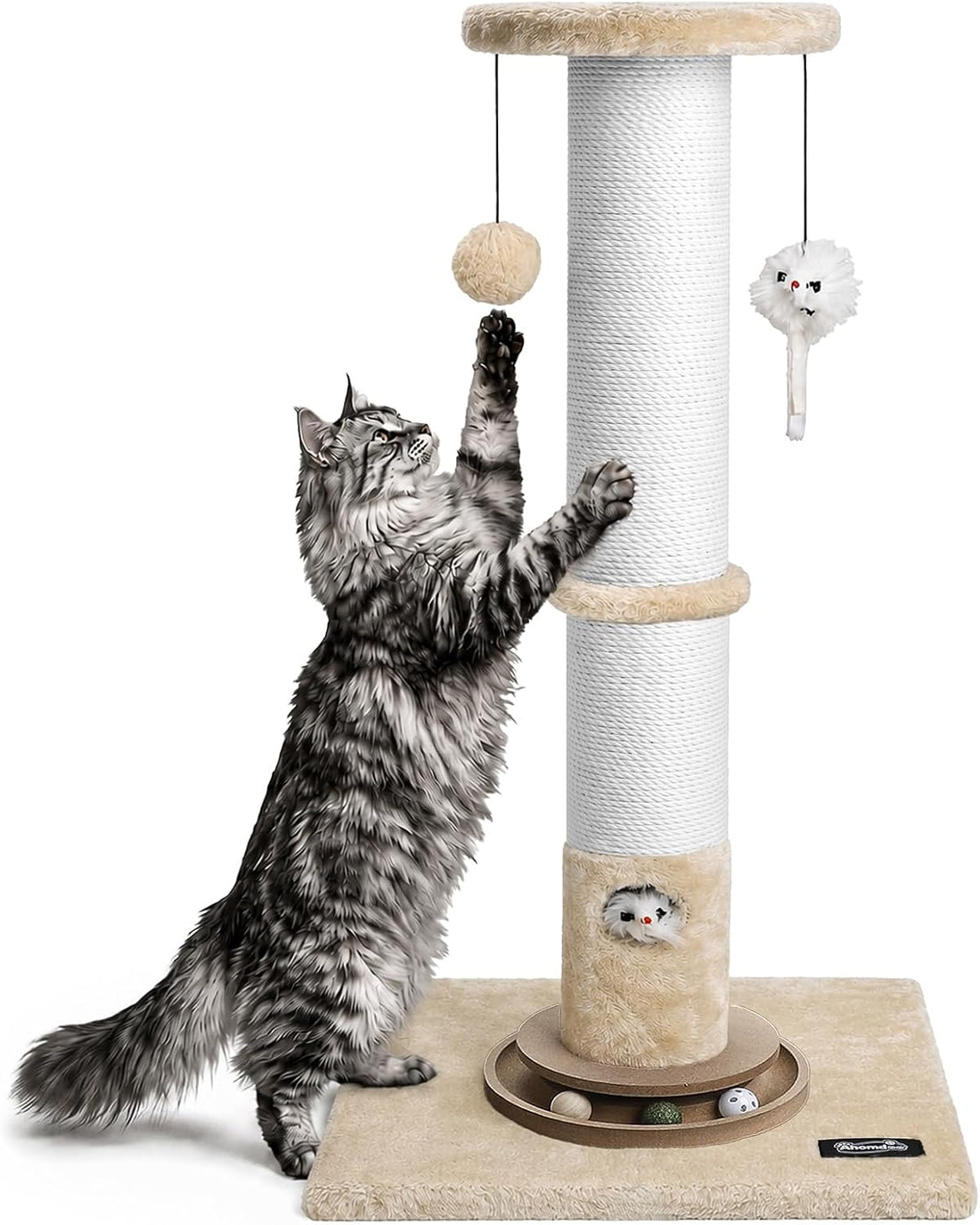 35-Inch Tall Cat Scratching Post, Stable Base for Large Cats