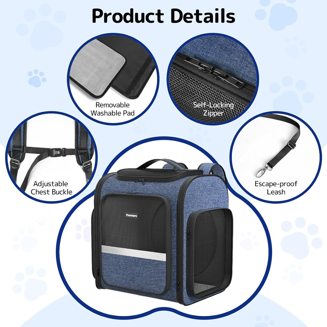 Pawtners Cat Backpack with Play Tunnel, Design for Carrying Playing