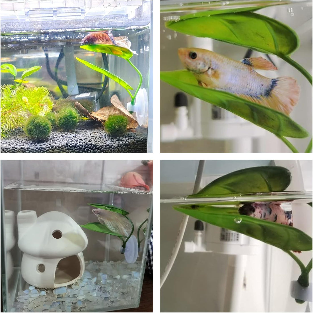 2PCS Aqua Betta Fish Leaf Soft Bed Simulating The Natural Habitat