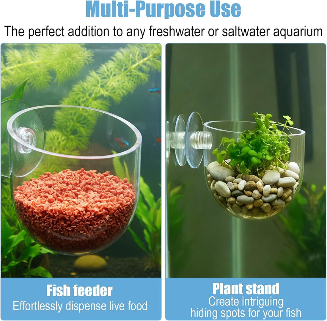 3 Pack Clear Fish Tank Plant Holder Aquatic Plant Cups