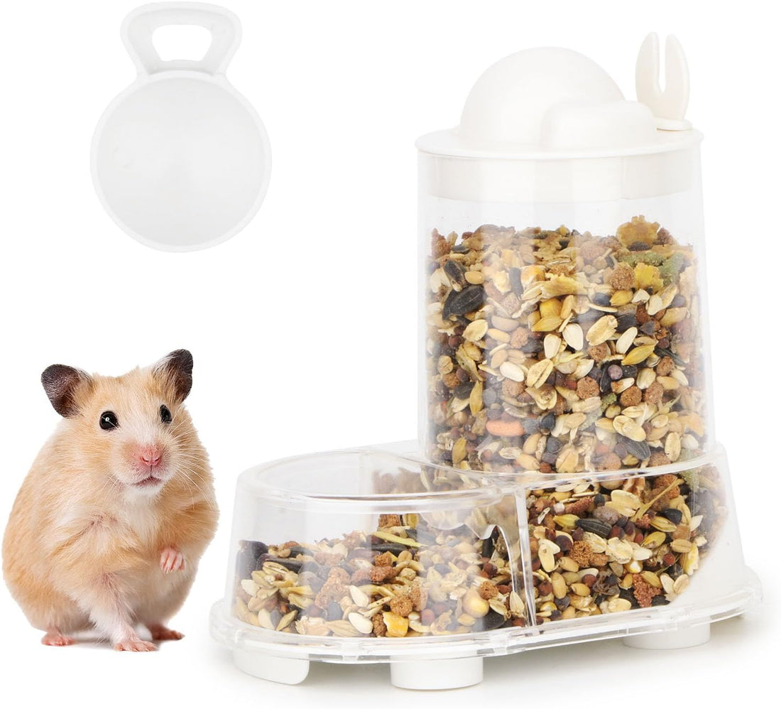 Wontee Hamster Feeder Food Bowl Automatic Dispenser for Gerbils Rats