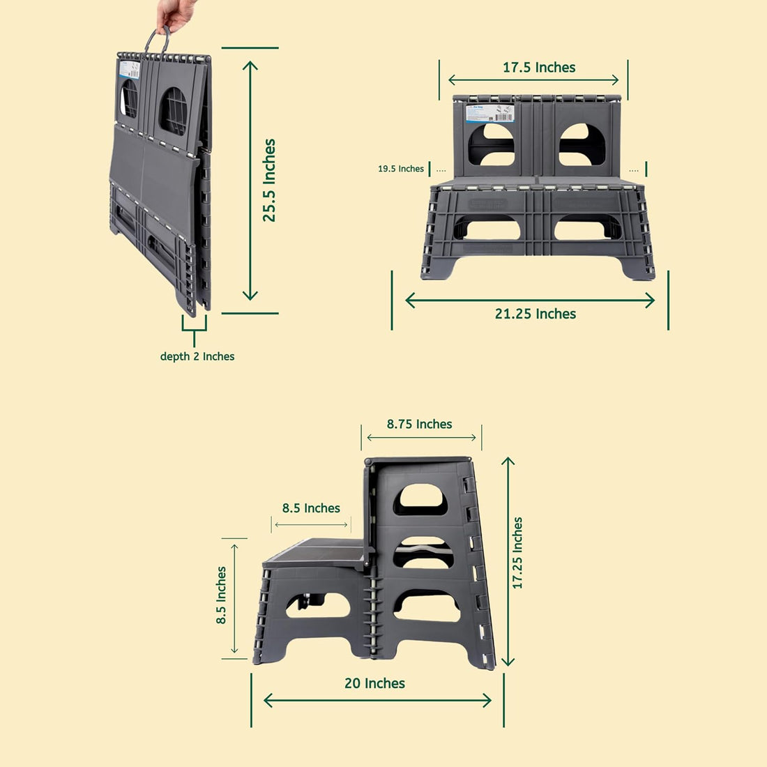 Bee Neat 2 Step Folding Dog Stairs & Ramp for Your Pet