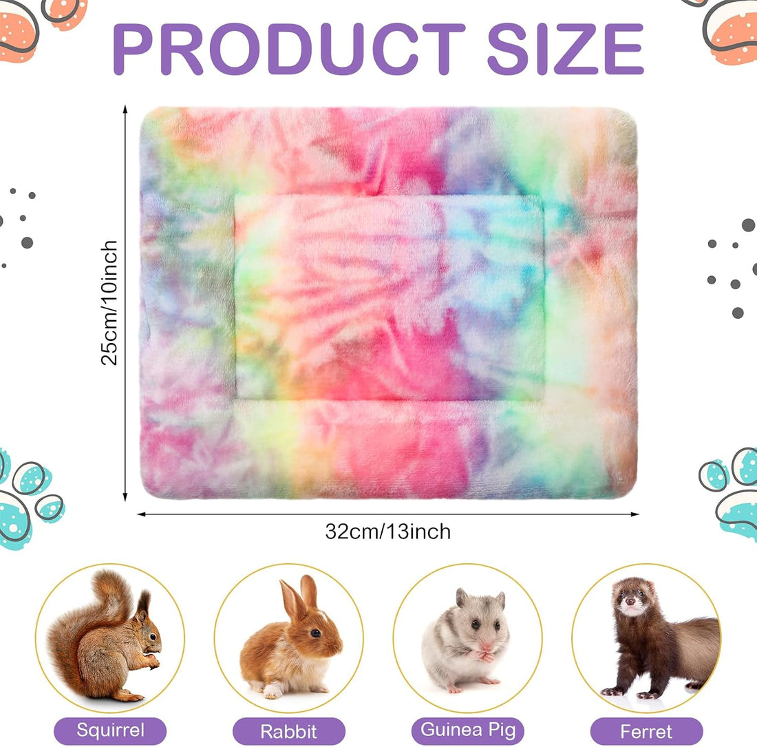 Haull 4 Pcs Waterproof Guinea Pig Bedding Mat, Tie Dyed, 13 x 10