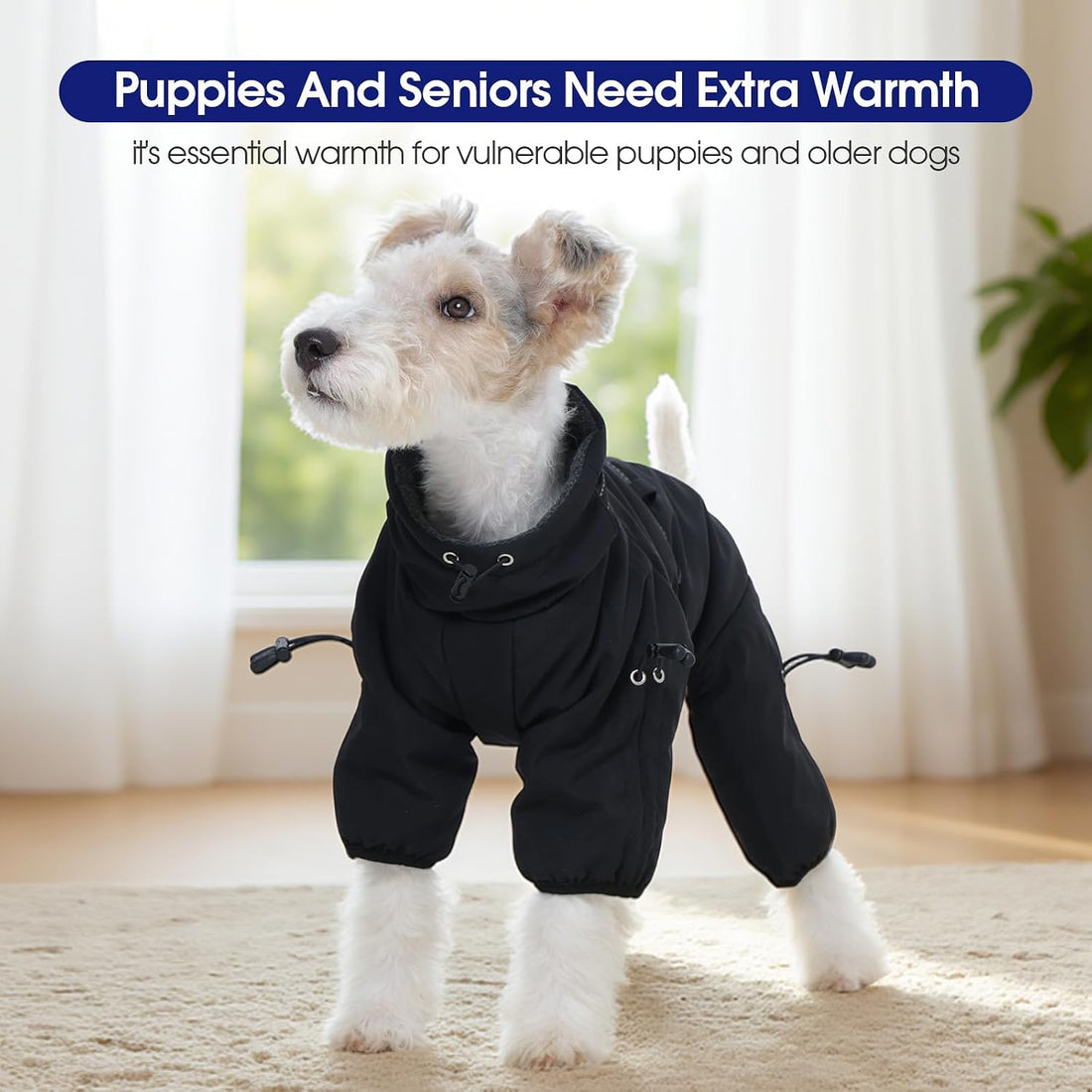 FUAMEY Full Body Dog Coat,Warm Dog Fleece Jackets with Harness Built