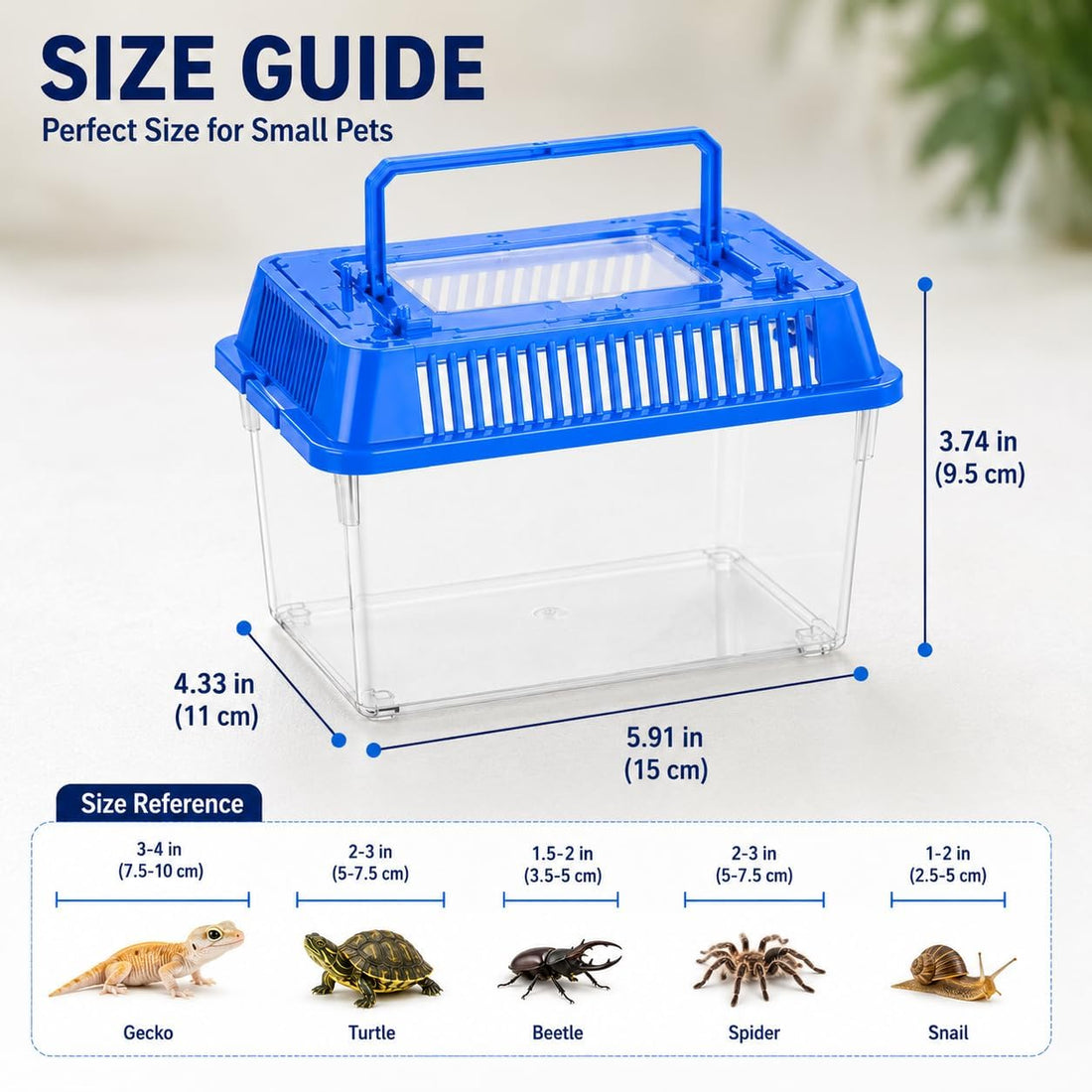 25 Pack Small Reptile Carrier Boxes, 5.9 x 4.3 x 3.7 in