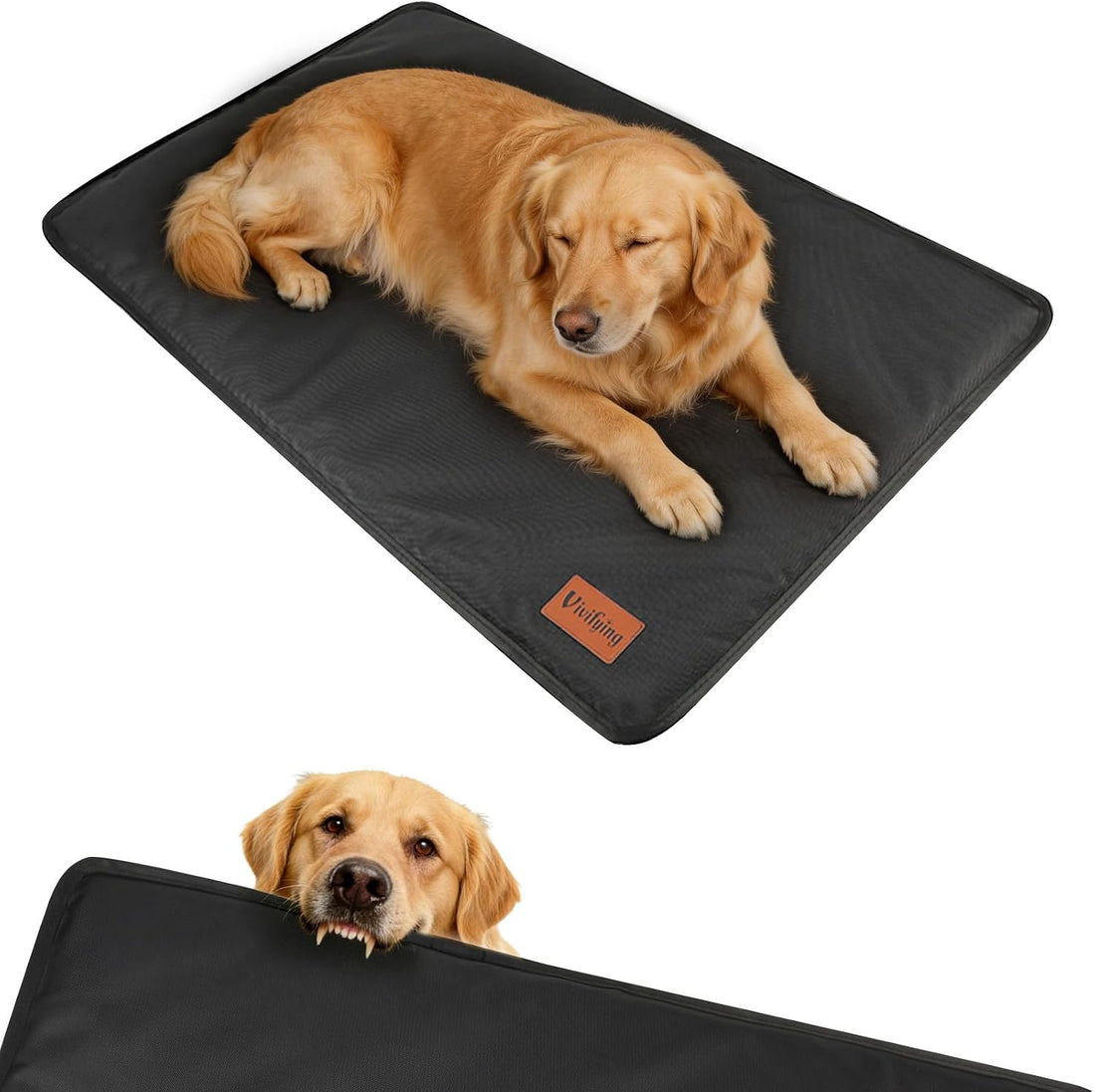 Vivifying Chew Proof Dog Bed, Waterproof Crate Pad, 35" x 22"