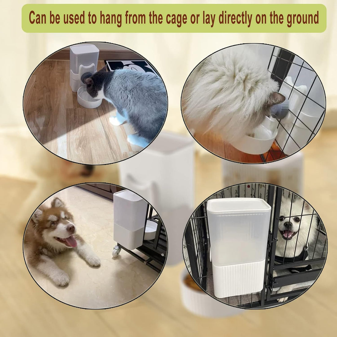 Lemtrflo Rabbit Water Dispenser, Cage Automatic Hanging Bunny Feeder