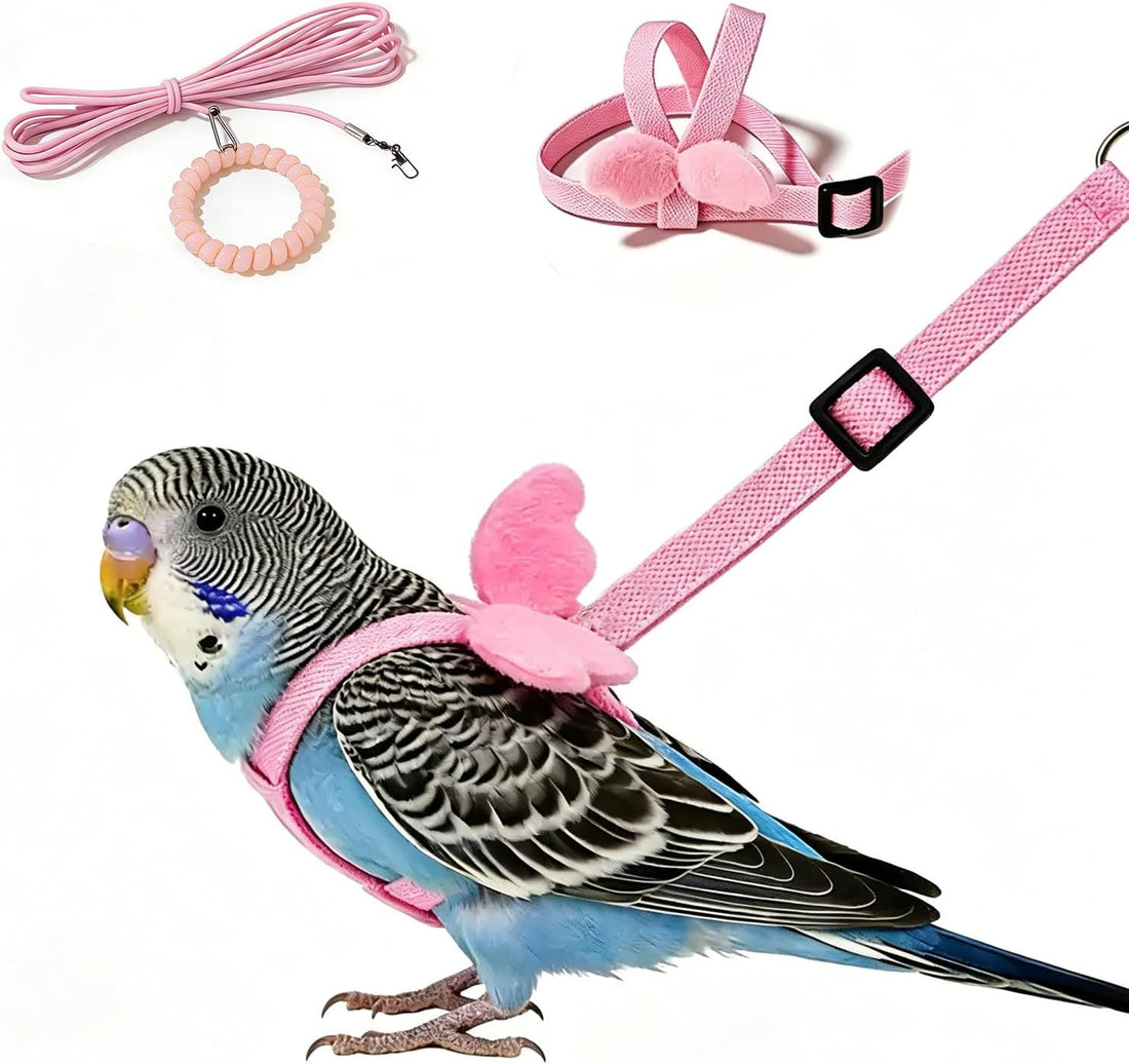 Pet Parrot Bird Harness and Leash, 2m Adjustable Polyester Rope