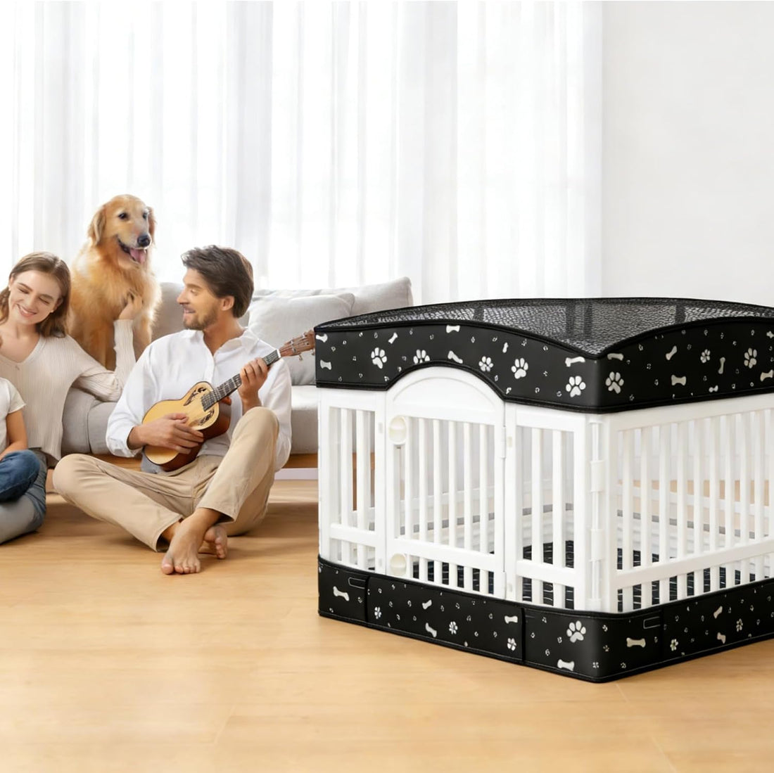 Dog Playpens Cover and Bottom Mat Set,Playpen Not Included